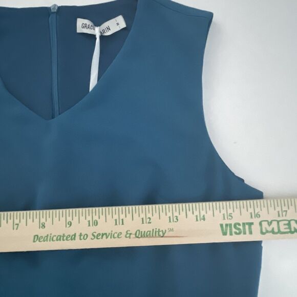 NEW Grace Karin Sleeveless Career Dress Size M V-Neck Ruched Bodycon Wrap Pencil - Picture 9 of 16
